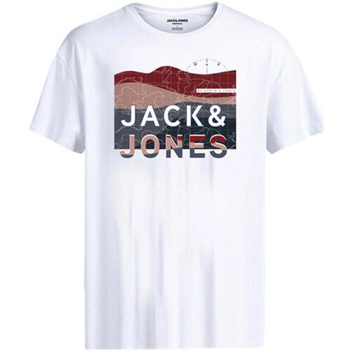 Vêtements Garçon T-shirts manches courtes Jack & Jones  Blanc