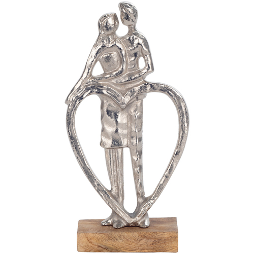 Tables à manger Statuettes et figurines Signes Grimalt Figure Couple Heart Argenté