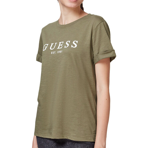 Vêtements Femme T-shirts manches courtes Guess G-W2BI68K8G01 Vert