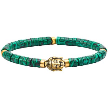 Montres & Bijoux Bracelets Sixtystones Bracelet Heishi Malachite Bouddha-Large-20cm Vert