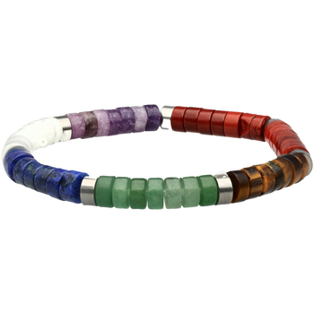 Montres & Bijoux Bracelets Sixtystones Bracelet Chakra Heishi Jaspe Rouge-Large-20cm Multicolore