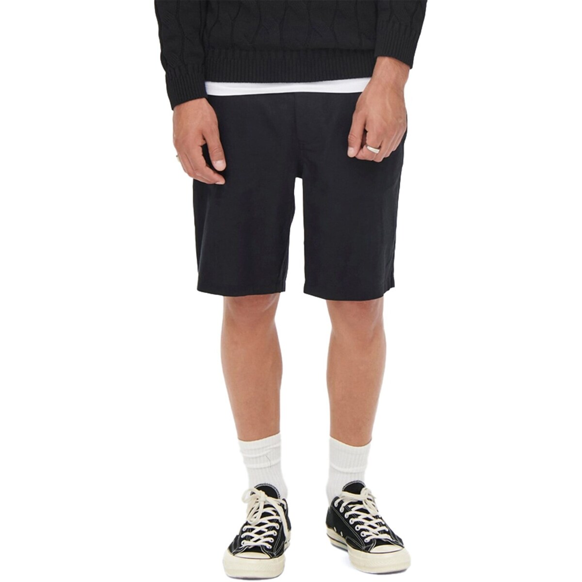 Vêtements Homme Shorts / Bermudas vsct clubwear noah cuffed sunfaded antifit jeans black  22022118 Bleu