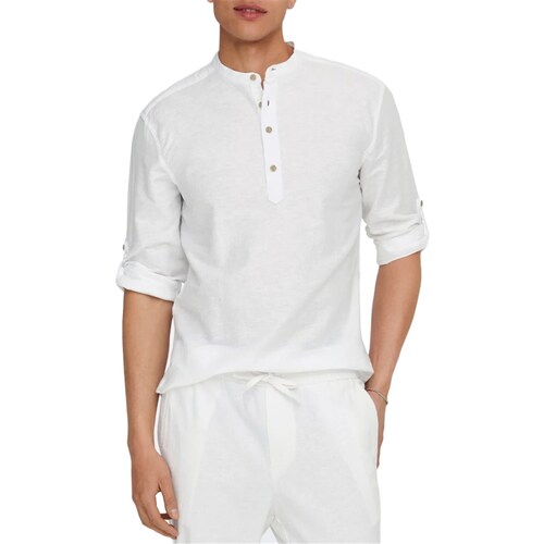 Vêtements Homme Chemises manches longues Only & Sons  22009883 Blanc