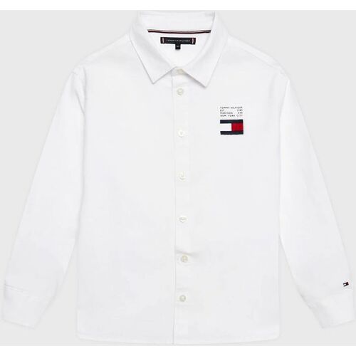 Vêtements Garçon Chemises manches longues Tommy Hilfiger KB0KB08012-YBR WHITE Blanc