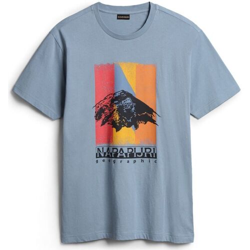 Vêtements T-shirts & Polos Napapijri S-BOLIVAR NP0A4H28-B2B BLUE FADED Bleu