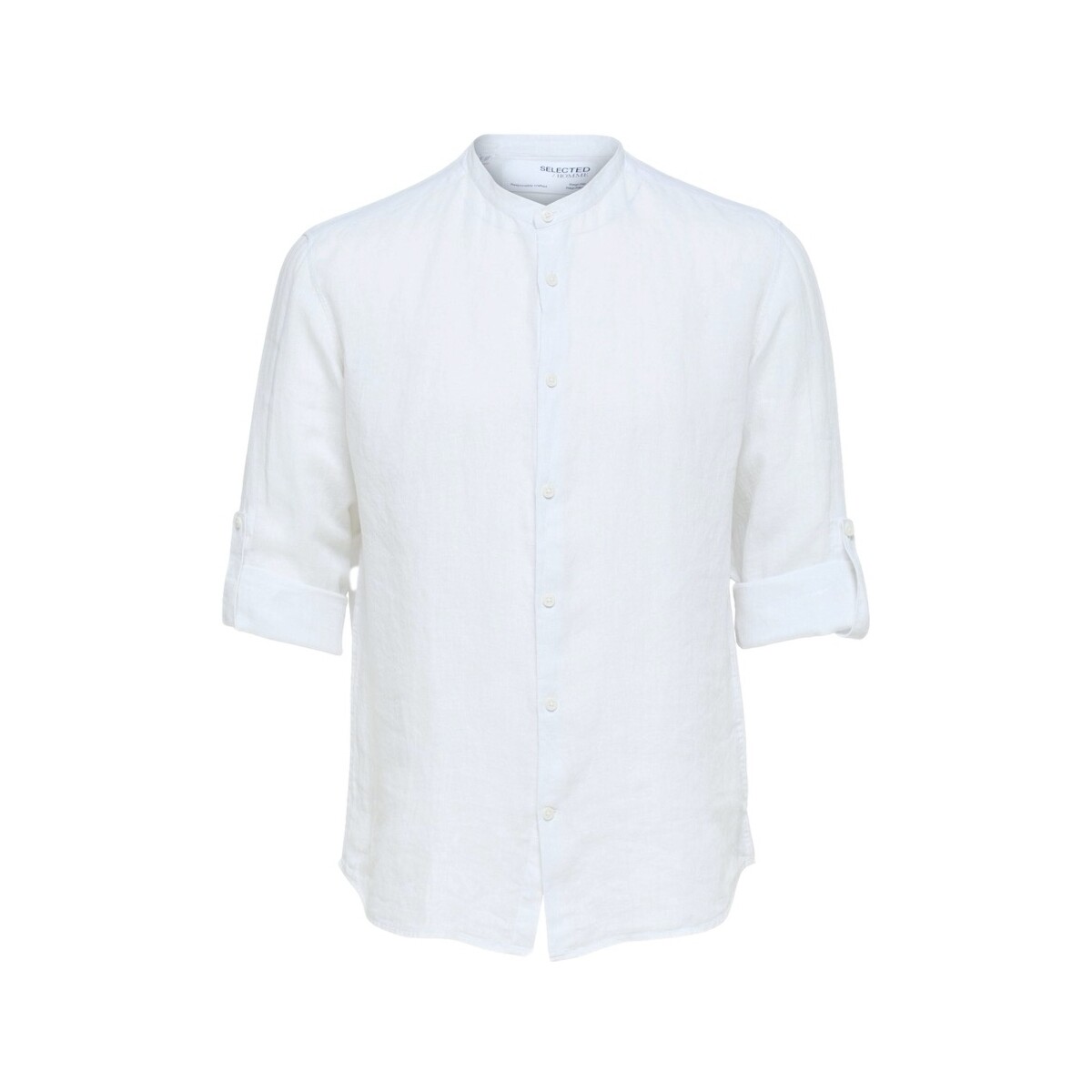 Vêtements Homme Chemises manches longues Selected Regkylian-Linen - Bright White Blanc