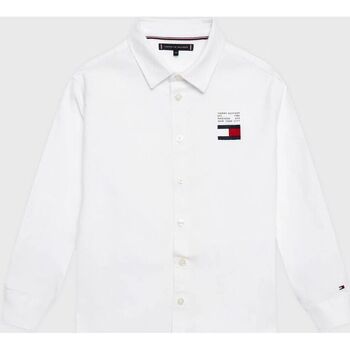 Vêtements Garçon Chemises manches longues Tommy unui Hilfiger KB0KB08012-YBR WHITE Blanc