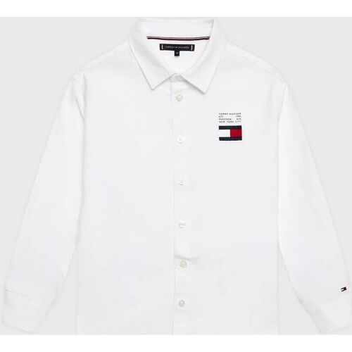 Vêtements Garçon Chemises manches longues Tommy Hilfiger KB0KB08012-YBR WHITE Blanc
