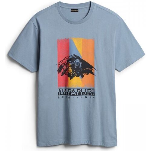 Vêtements T-shirts & Polos Napapijri S-BOLIVAR NP0A4H28-B2B BLUE FADED Bleu