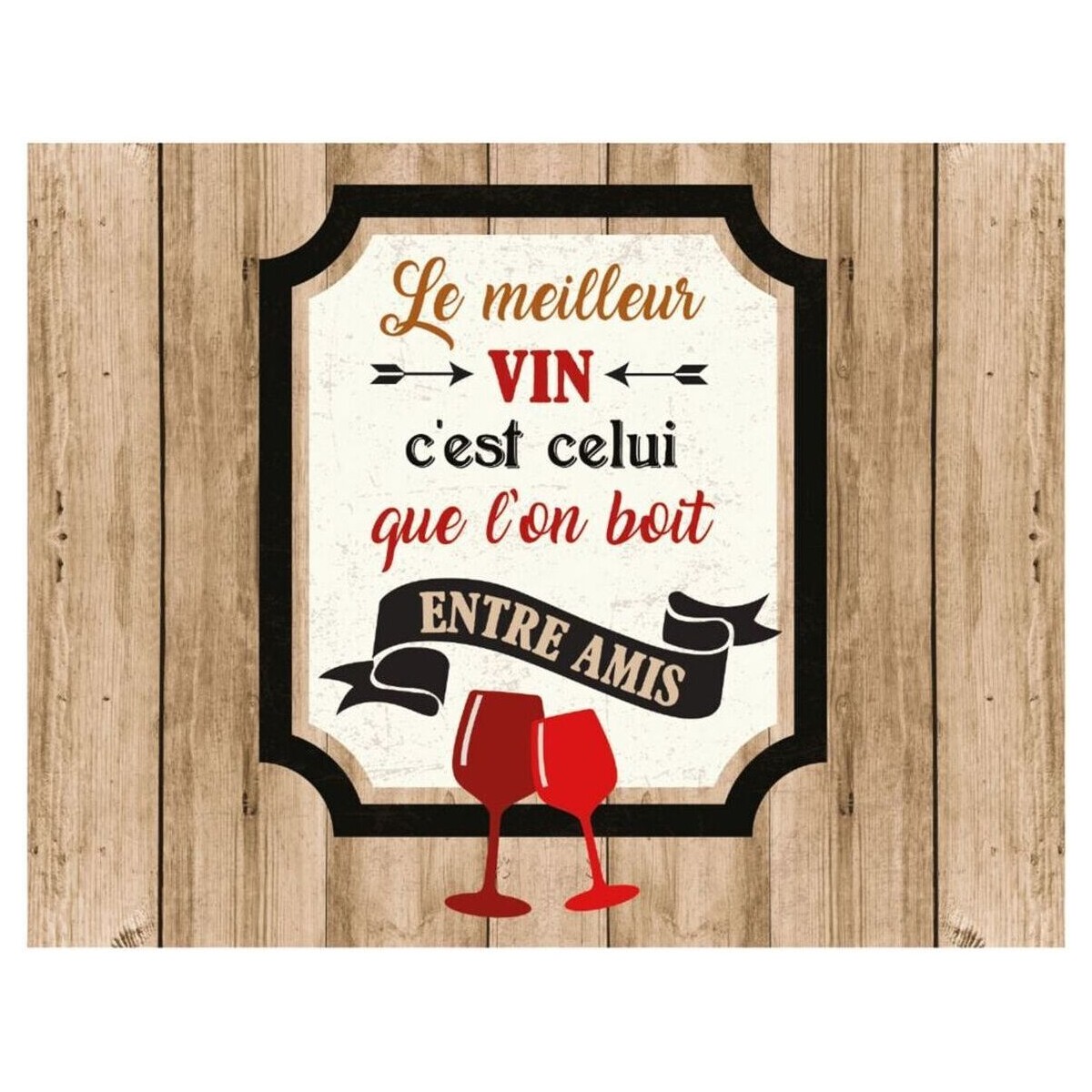 Maison & Déco Torchons Enesco Torchon en coton décoré - Le Vin Beige