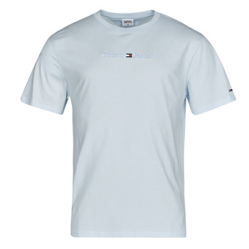 Vêtements Homme Мужская футболка tommy hilfiger с большим лого Tommy Jeans TJM CLSC SMALL TEXT TEE Bleu ciel