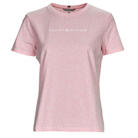 Vêtements Femme T-shirts manches courtes Tommy Hilfiger REG FROSTED CORP LOGO C-NK SS Rose