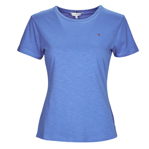 Vêtements Femme T-shirts manches Meias est Tommy Hilfiger 1985 SLIM SLUB C-NK SS Bleu