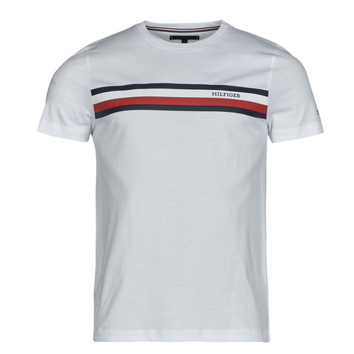 Vêtements Homme T-shirts manches courtes Tommy Hilfiger RWB MONOTYPE CHEST STRIPE TEE Blanc