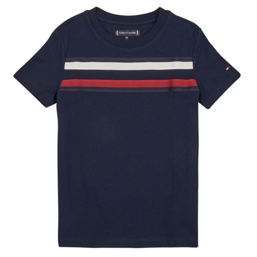 Vêtements Garçon Moschino Kids stud-embellished logo t-shirt Tommy Hilfiger GLOBAL STRIPE TEE S/S Marine