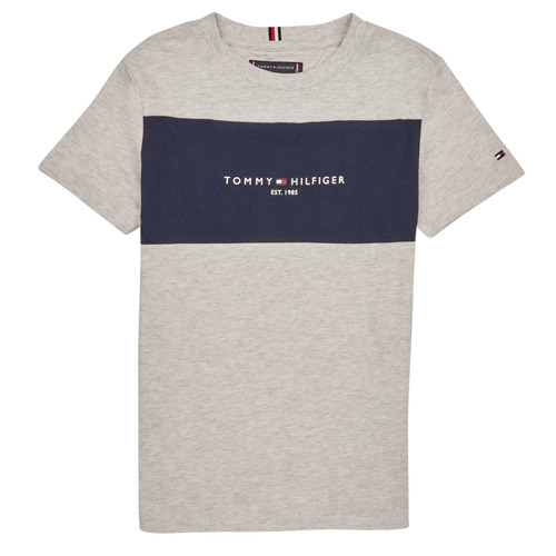 Vêtements Garçon Tommy Hilfiger Performance slim fit flag logo seamless long-sleeved top in black Tommy Hilfiger ESSENTIAL COLORBLOCK TEE S/S Gris