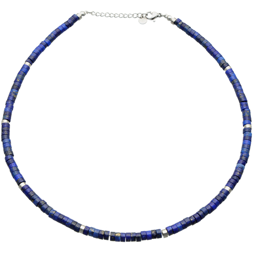 Montres & Bijoux Colliers / Sautoirs Sixtystones Collier Chakra Perles Heishi Lapis -38 cm Bleu