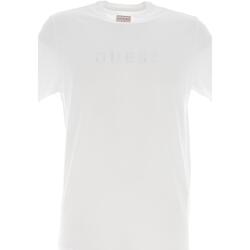 Vêtements Homme T-shirts manches courtes Guess Ss classic pima emb crew Blanc