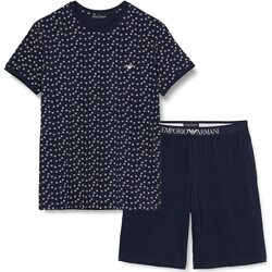 Vêtements Pyjamas / Chemises de nuit Armani Swimwear Emporio TENUE D'INTERIEUR PATTERN BERMUDA + T-SHIRT MARINE - ARMANI Swimwear Marine