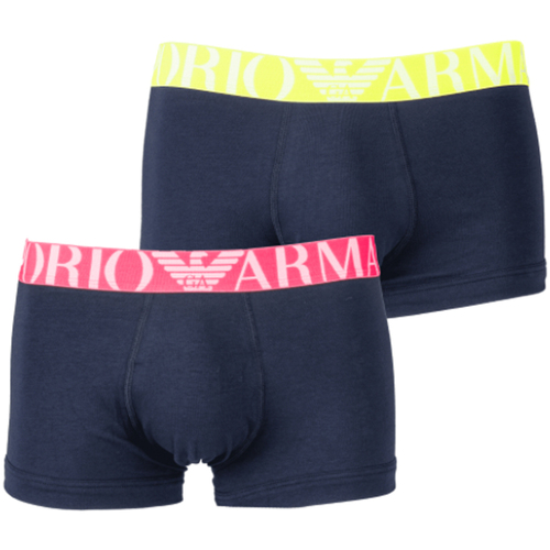 Sous-vêtements Boxers Armani Emporio PACK DE 2 BOXERS COURTS FLUO LOGOBAND MARINE -  EMPORIO ARMANI Marine