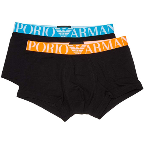 Sous-vêtements Boxers Armani Emporio PACK DE 2 BOXERS COURTS FLUO LOGOBAND NOIR -  EMPORIO ARMANI Noir