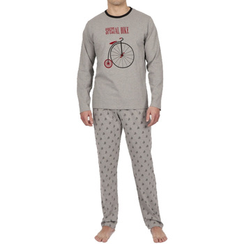 Vêtements Pyjamas / Chemises de nuit Admas PYJAMA MANCHES LONGUES + PANTALON GRIS VELO 54772 - Gris