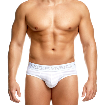 Sous-vêtements Slips Modus Vivendi SLIP STARS BLANC/ARGENTE 20201 - Blanc