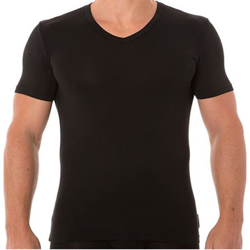 Vêtements T-shirts manches courtes Bikkembergs T-SHIRT COL V MICROMODAL NOIR - Noir