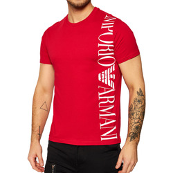 Vêtements T-shirts manches courtes Armani Swimwear Emporio T-SHIRT BANDE LOGO COL ROND ROUGE - EMPORIO ARMANI Swimwear Rouge