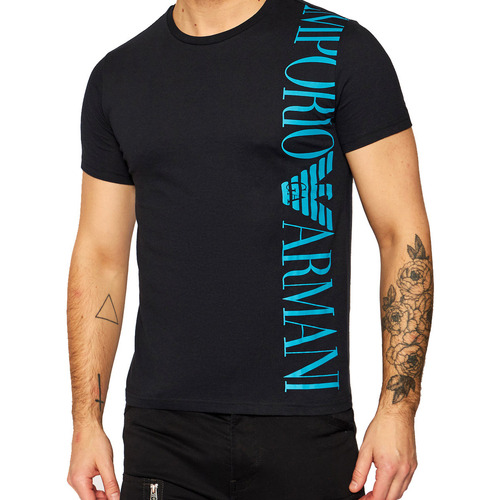Vêtements T-shirts manches courtes Armani Emporio T-SHIRT BANDE LOGO COL ROND NOIR - EMPORIO ARMANI Noir