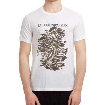 Vêtements T-shirts manches courtes Armani Emporio T-SHIRT TROPIC BLANC - EMPORIO ARMANI Blanc