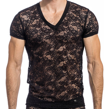 Vêtements T-shirts manches courtes L'homme Invisible T-SHIRT COL V ESTEVE NOIR - Noir