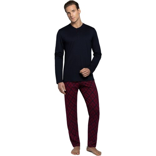 Vêtements Pyjamas / Chemises de nuit Impetus PYJAMA LONG JOURNEY ROUGE IM1557L1900- Bordeaux