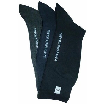 Sous-vêtements Chaussettes de sport Armani Emporio ARMANI CHAUSSETTES NOIR / GRISE / MARINE PACK DE 3 Noir