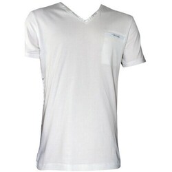 Vêtements T-shirts manches courtes Diesel - TEE SHIRT COTON ET SATIN  BLANC Blanc