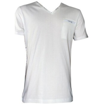 Vêtements T-shirts Charcoal manches courtes Diesel - TEE SHIRT COTON ET SATIN  BLANC Blanc