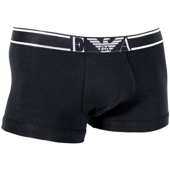 Sous-vêtements Boxers Armani Emporio BOXER NOIR STRETCH COTON CEINTURE ARGENTEE- EMPORIO ARMANI Noir