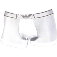 Sous-vêtements Boxers Armani Swimwear Emporio BOXER BLANC STRETCH COTON CEINTURE ARGENTEE - EMPORIO ARMANI Swimwear Blanc