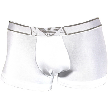 Sous-vêtements Boxers Armani Emporio BOXER BLANC STRETCH COTON CEINTURE ARGENTEE - EMPORIO ARMANI Blanc