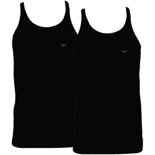 Vêtements T-shirts manches courtes Armani Emporio PACK DE 2 DEBARDEURS NOIR BASIC EAGLE - EMPORIO ARMANI Noir