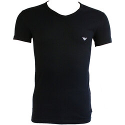 Armani Emporio T SHIRT NOIR COL V EAGLE BLANC - EMPORIO ARMANI Noir -  Vêtements T-shirts manches courtes 39,00 €