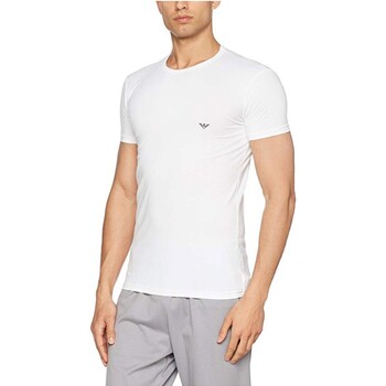 Vêtements T-shirts manches courtes Armani Emporio T SHIRT BLANC COL ROND  EAGLE NOIR - EMPORIO ARMANI Blanc
