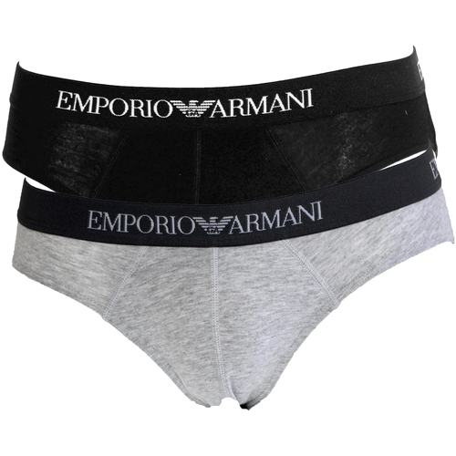 Sous-vêtements Slips Armani Emporio PACK DE 2 SLIPS CLASSIC NOIR/GRIS  - EMPORIO ARMANI Gris