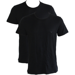 Vêtements T-shirts manches courtes Armani Swimwear Emporio PACK DE 2 T-SHIRT CLASSIC NOIR  COL ROND - EMPORIO ARMANI Swimwear Noir
