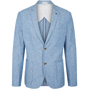 Vêtements Homme Vestes / Blazers Tom Tailor Blazer lin et coton Bleu