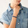 Montres & Bijoux Femme Bracelets Fossil Bracelet  Heritage D-Link en cuir bleu Bleu