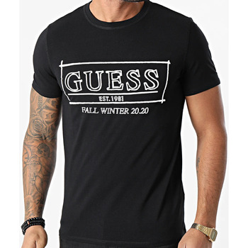 Vêtements Homme T-shirts manches courtes Guess - T-shirt manches courtes - noir Noir