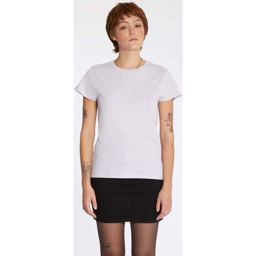 Vêtements Femme T-shirts manches courtes Volcom Camiseta Chica  Stone Blanks Tee Lavender Blanc