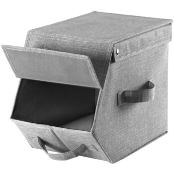 Maison & Déco Paniers / boites et corbeilles Casâme Boîte de rangement avec couvercle et rabat - L19 cm Gris