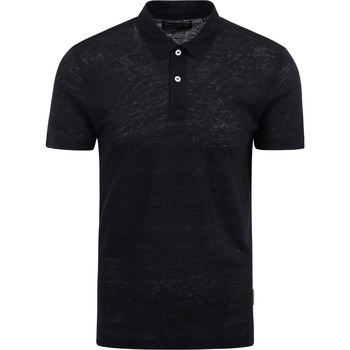 Vêtements Homme T-shirts & black Polos Marc O'Polo black Polo Lin Marine Bleu